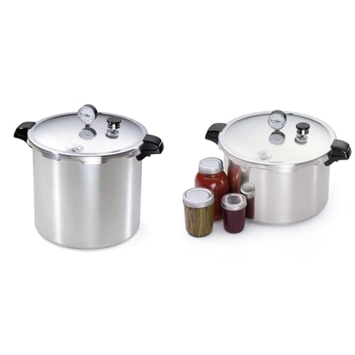 Presto 01781 Pressure Canner and Cooker, 23 qt, Silver & 01755 16-Quart Aluminum canner Pressure Cooker, One Size, Silver