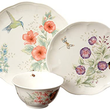 Lenox 883319 Butterfly Meadow Flutter 12Pc Dinnerware Set,Multicolor