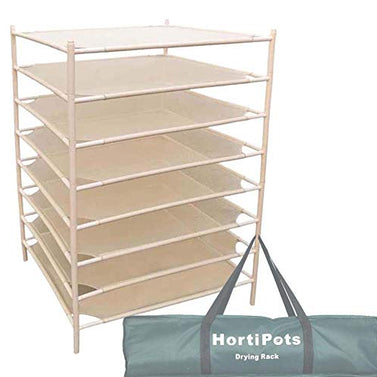 HORTIPOTS Herb Drying Rack 8 Layer Drying Net Dryer Stand Square 28 x 28 Inch to Dry Laundry Clothes or Cure Plants Like Herb Fruit Flowers