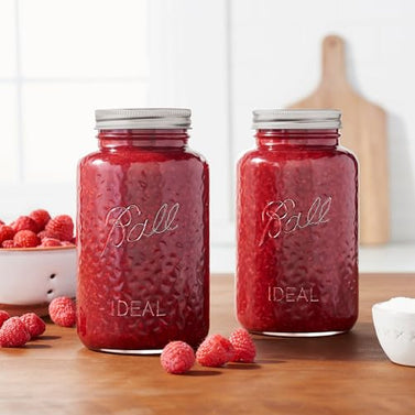 Ball Collectors Edition Vintage Rose Colored Canning Jars, Regular Mouth Quart Jars with Lids and Bands, 32 Oz Each, Pack of 6, 2166214-6PK