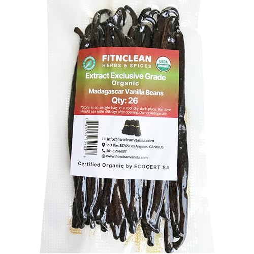 26 Organic Madagascar Vanilla Beans Extract Exclusive Grade B| 4.5