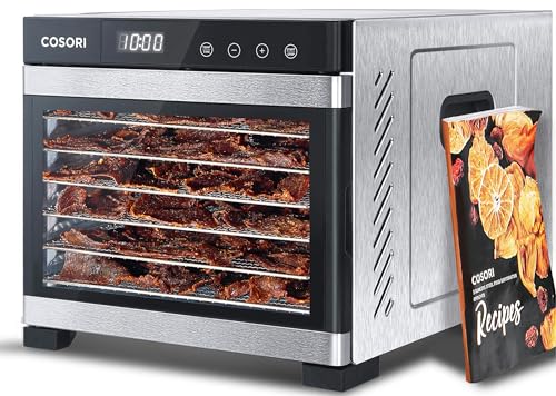 COSORI Food Dehydrator for Jerky, Holds 7.57lb Raw Beef with Large 6.5ft² Drying Space, 6 Stainless Steel 13